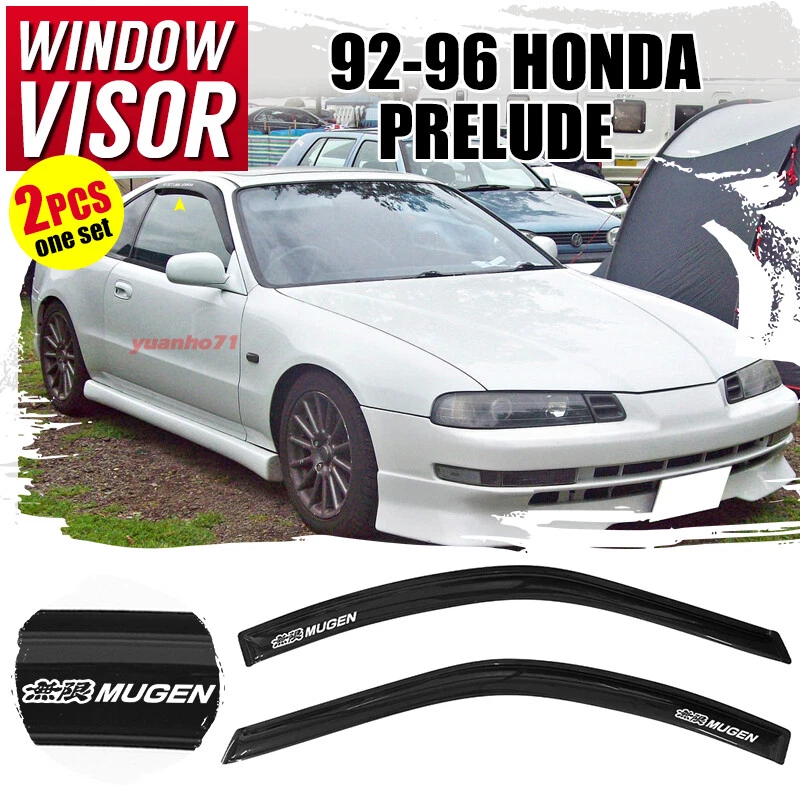 For 92-96 Honda Prelude Window Visors Rain Guard Vent Sun Shade w/ Mugen - Изображение 1 из 4