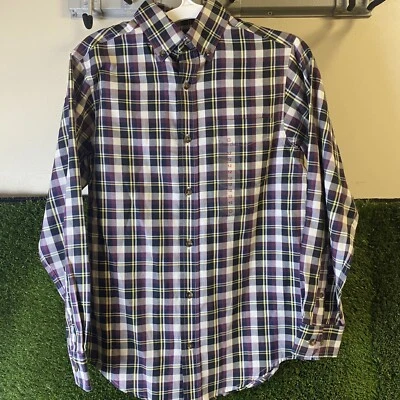 Camisa de vestir de manga larga con botones a cuadros para niños talla 12 clase club nueva con etiquetas Foto 1 de 3