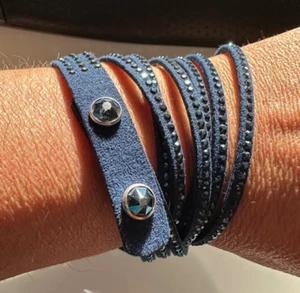 💎Touchstone Crystal By Swarovski Wrap-Star Bracelet Dark Blue - Picture 1 of 2