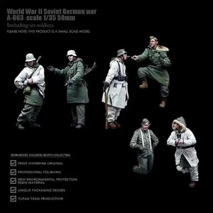 1/35 Resin Modell WWII German Soldiers 6 Bausatz Winter ungebaut unbemalt R4041 - Bild 1 von 3