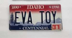Idaho Centenial Personalized Vanity License Plate EVA TOY - Picture 1 of 1