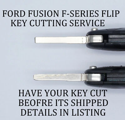 FORD FUSION F-150 F-250 FLIP KEY KEYLESS REMOTE TRANSMITTER KEY CUTTING SERVICE - Image 1 of 3