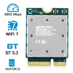 WiFi 7 QCNCM865 M.2 Key E Wifi Card Bluetooth Tri-Band 5800Mbps for Win 11 Only - Picture 1 of 8