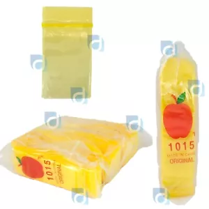 Bolsas resellables Apple mini con cremallera de 1"" x 1,5"" amarillas 1015 1000 quilates. NUEVO - Imagen 1 de 5