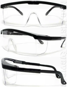 3 Pair/Pack PPE Tuff Gard Hurricane Clear Black Safety Glasses Telescoping Z87+ - Picture 1 of 8