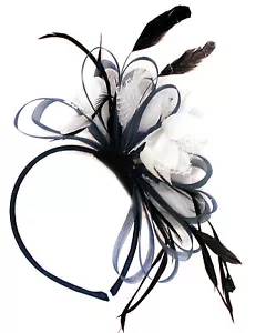 Customised Feather Hair Fascinator on Headband Wedding Royal Ascot Races Bespoke - Picture 1 of 102