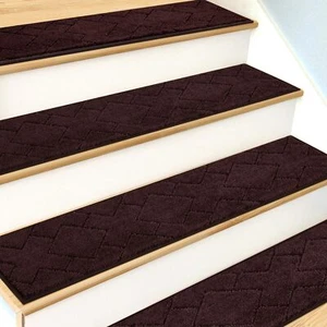 Non Slip Stair Treads for Wooden Steps Indoor Carpet Stairs Runner 4 Pack 8" ... - Picture 1 of 6
