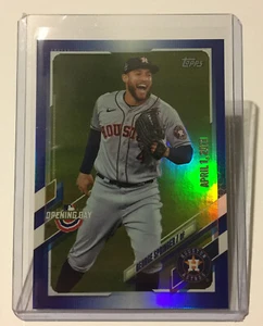 2021 Opening Day Base Blue Foil #196 George Springer - Houston Astros - Picture 1 of 2