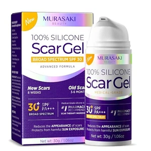 Gel de silicona para cicatrices crema para cicatrices: FPS 30 grado médico avanzado cicatrices antiguas y nuevas 30 g - Imagen 1 de 9