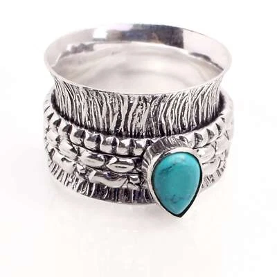 Versilbert Spange Ring Handmade Schmuck Geschenk für Damen Größe US 5.5 R-831 - Bild 1 von 3