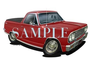 1964 El Camino Pickup Replica Cartoon Tshirt #60916 automotive car art - Picture 1 of 1