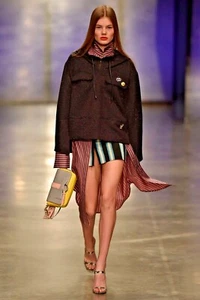 Topshop By Unique Womens Blues Striped Beale Mini Skirt 8 Medium - Picture 1 of 6