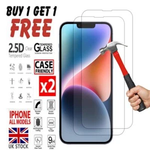 2X iPhone Displayschutzfolie Hartglas 6/7/8 Plus 11/12/13/14/15/16 Pro Max X - Bild 1 von 4