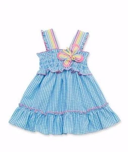 RARE EDITIONS Baby Girl 24M Butterfly Gingham Dress NWT - Picture 1 of 2