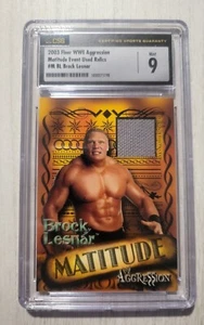 Brock Lesnar 2003 Fleer WWE Aggression Matitude Event Used Mat Relic CSG 9 - Picture 1 of 4