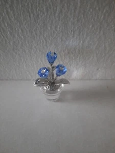 Seltene Swarovski Blume im Topf Figur "Vergiss mein nicht" blau 626873 + OVP - Bild 1 von 2