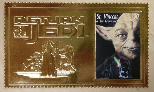 St. Vincent 1996 - Star Wars, Return of the Jedi, Yoda - Gold Stamp - MNH