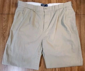 Pantalones Polo Ralph Lauren Para Hombre 38 32 Caqui 100% Algodón Lino Pierna Recta Caqui - Imagen 1 de 9