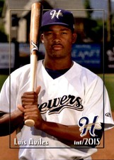 2015 Helena Brewers Grandstand #2 Luis Aviles Miami Florida FL Baseball Card