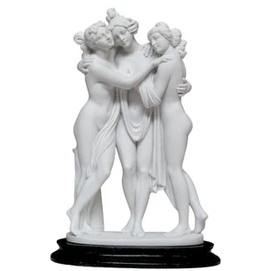 Drei Grazien von Canova Skulptur aus Tabelle IN Marmor Mit Basis IN Alabaster H - Bild 1 von 7