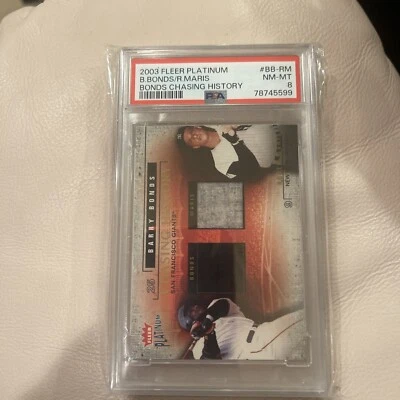 2003 Fleer Platinum Barry Bonds Roger Maris Game Used /250 POP 2 No Higher PSA 8 - Image 1 of 3