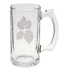 Barley And Hops Beer Ingredients Hand Etched Mug 16 ounce Beer Stein Glass Cup