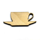 Tea Cup and Saucer - Laser Cut Out Unfinished Wood Shape Craft Supply