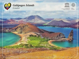 Postcard Galapagos Islands Ecuador Aerial View WHS Unesco Site MINT Unused - Picture 1 of 2
