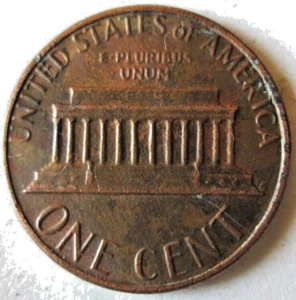 1983-P MEMORIAL CENT, REVERSE DIE CRACK ERROR RIM THRU "T", XF CIRCULATED - Picture 1 of 2