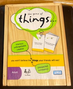 The Game of THINGS You Won't Believe Wood Box NEW Parker Brothers Cards Board - Picture 1 of 9