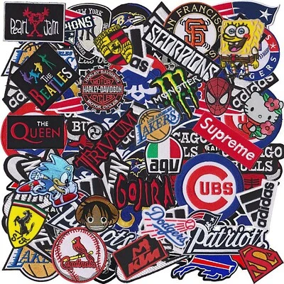 Iron on Patch Rock Music Band Car Motoecycle Cartoon Sport Logo Random Wholesale - Image 1 of 4