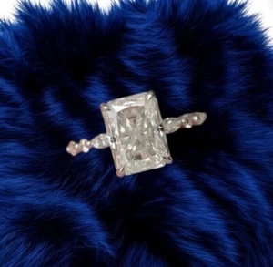 2.35 Ct GIA IGI Lab Grown Diamond Engagement Ring Radiant Cut 14K White Gold - Picture 1 of 12