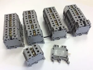 Lote de 44 bloques de terminales de tornillo Entrelec M6/8 5118 2 conductores 600V 50A 22-8 AWG - Imagen 1 de 4
