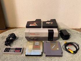Original NES Console + 2 Zelda Cartridges + 1 Controller and Cables (NEW 72 pin)