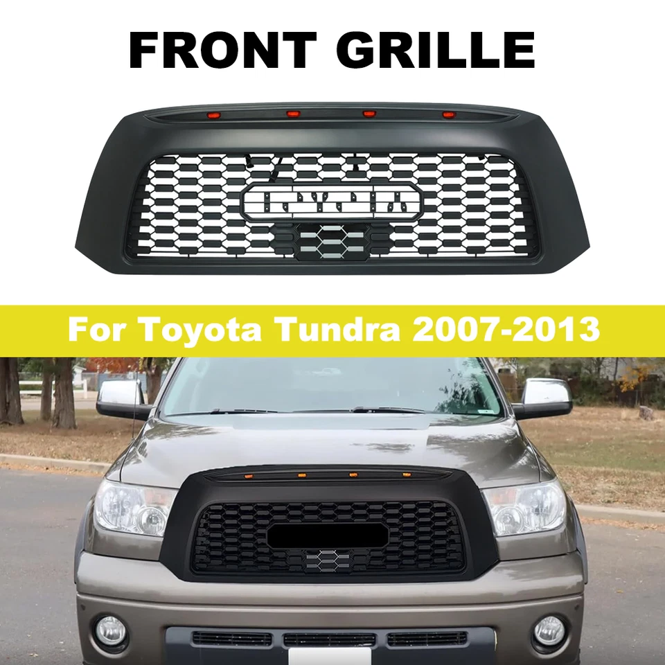 Parrilla delantera con luces LED y letras estilo TRD para Toyota Tundra TRD 2007-2013 Foto 1 de 4