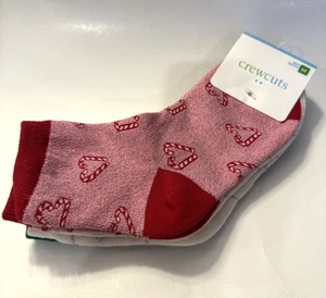 Crewcuts J. nuevo con etiquetas Calcetines de vacaciones Crew Girls medianos K13-K2 NUEVOS 3 pares de bastones de caramelo - Imagen 1 de 8