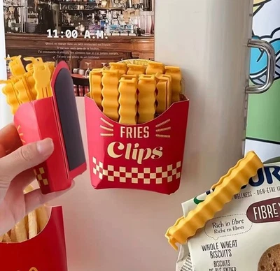 Clips de papas fritas 🍟 Divertidos clips de sellado de bolsa de bocadillos - Lindo almacén de alimentos estilo papas fritas Foto 1 de 4