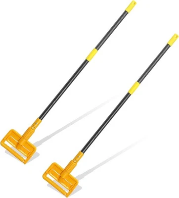 YeYeBest 60" Commercial Mop Handle – Heavy Duty Metal Stick, Adjustable, 2-Pack