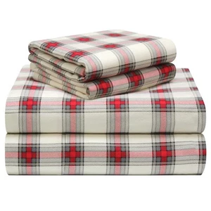 180 GSM Luxury 100% Soft Cotton Printed Flannel Sheet Set, Twin, Manchester -... - Picture 1 of 9