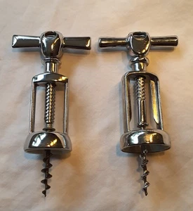 2 Korkenzieher Glockenkorkenzieher silber chrom Farbe gebraucht - Bild 1 von 3