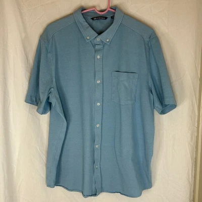 Cutter & Buck Mens XL Button Down Shirt Short Sleeve Blue Stretch - Image 1 of 4