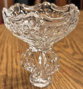 Antike kaiserliche Glasschale mit Fuß um 1912 EAPG Nucut Muster Gelee Bonboniere - Bild 1 von 5