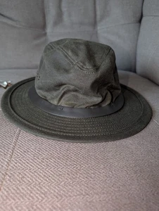 Sombrero empacador aislado de tela de hojalata Filson 11060016 HECHO EN EE. UU. aceite encerado de oliva nutria - Imagen 1 de 10