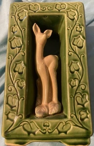 50er Jahre Vintage Shawnee USA Green Fawn Shadow Box Vase #850 wunderbarer Zustand - Bild 1 von 9