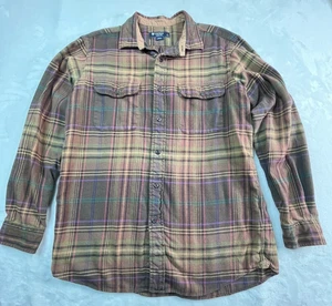 Cremieux Herren M Hemd Flanell braun kariert Ellenbogen Patches 100% Baumwolle - Bild 1 von 9