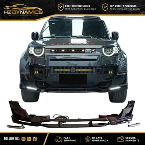 GLANZ SCHWARZ LED FRONTLIPPE STOßSTANGE FÜR LAND ROVER DEFENDER L663 2020 2023 BODYKIT - Bild 1 von 16