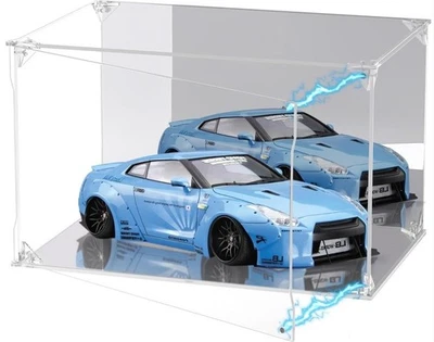Car Display Case 12 x 8 x 8 Acrylic Mirrored Clear Rack Model 1/18 Diecast Box - Image 1 of 4