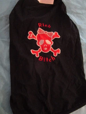 Новая футболка Zack & Zoey Bad Dog Rich Bitch черная рубашка собака щенок L Large - Изображение 1 из 4