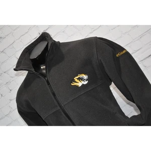 Columbia Fleece Jacket Mens Size Medium Blackish Gray Missouri Mizzou Tigers - Picture 1 of 9