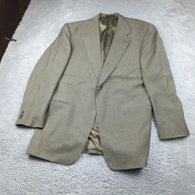Vintage Givenchy Monsieur Jacket Mens 44 Long Sage Green Sport Coat 1 Button - Image 1 of 4